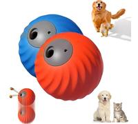Zoomie Buddy 2.0, 2 in 1 Interactive Dog Balls ＆ Pet Feeder, Dog Track Food Leaking Ball, USB Rechargeable,Two Modes,for Small/Medium Dogs, with Fruit Plush Cover (Orange*Blue,Only)