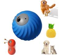 Zoomie Buddy 2.0, 2 in 1 Interactive Dog Balls ＆ Pet Feeder, Dog Track Food Leaking Ball, USB Rechargeable,Two Modes,for Small/Medium Dogs, with Fruit Plush Cover (Blue,Pineapple)
