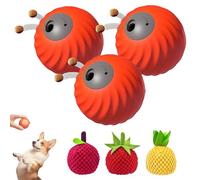 Zoomie Buddy 2.0 - Zoomie Buddy for Dogs, 2-in-1 Automatic Pet Rolling Feeding Bal, USB-C Rechargeable with 3 Fruit Plush Covers, Toy for Small/Medium Dogs (Orange*3)