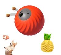 Zoomie Buddy 2.0 - Zoomie Buddy for Dogs, 2-in-1 Automatic Pet Rolling Feeding Bal, USB-C Rechargeable with 3 Fruit Plush Covers, Toy for Small/Medium Dogs (Orange)
