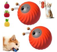 Zoomie Buddy 2.0 - Zoomie Buddy Interactive Dog Toy, 2 In 1 Interactive Dog Balls ＆ Pet Feeder, Pet Rolling Feeding Ball Blue, Durable Pets Safe Design,for Small Or Medium Dogs and Cat (2*Orange)