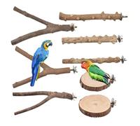 ZOOMIMI 8 soportes de madera para loros, suministros de conure para pájaros, rascadores para loros pequeños
