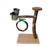 ZOOMIMI Columpio para pájaros, juguete de jaula de loros, bandeja de perca de madera, tazas de alimentación para loros de pájaros de tamaño pequeño