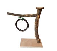 ZOOMIMI Columpio para pájaros, juguete de jaula de loros, bandeja de perca de madera, tazas de alimentación para loros de pájaros de tamaño pequeño