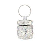 ZOOMIMI Llavero portátil para pastillas de diamante, impermeable, contenedor de píldoras, colgante pequeño para viajes y actividades al aire libre