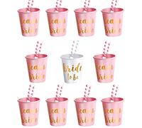 ZOOMPIL 12PCS Decorazione per feste nuziali Addio al celibato Addio al nubilato Accessori per la decorazione Nuziale Damigella d'onore Bicchieri di plastica Perline Bicchieri da shot con catena