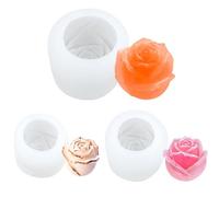 ZOOMPIL 3 Piezas Moldes para Velas en Forma de Rosa, Moldes de Jabón de Silicona de Flor Rosa 3D, para Chocolate Jabón Hecho Mano Fabricación de Dulces