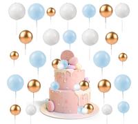 ZOOMPIL Bolas Cake Topper,108pcs Mini Bola de Espuma para Tartas,Uego de Bolas para Decoración de Tartas,Adorno para Magdalenas,para Tartas DIY para decoración de Fiesta de cumpleaños,ZZZ-0209B