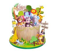 ZOOMPIL Decoración Tarta Animales, 23 Piezas, Adorno Pastel Cumpleaños Animales, Multicolor, para Niños Ducha de Bebé Fiesta de Cumpleaños