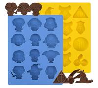 ZOOMPIL Harry Molde de Silicona, Potter Molde Bombones Silicona, 2 Piezas Molde de Chocolate de Silicona Antiadherente, Molde Silicona para Decoración Tartas Dulces
