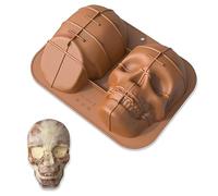 ZOOMPIL Molde de Silicona Con Calavera de Halloween Grande y Realista Para Hornear Pasteles, Chocolate, Jalea y Cubitos de Hielo