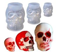 ZOOMPIL Molde de Silicona con Calavera, Molde de Silicona de Calavera 3D para Halloween, Molde de Vela de Calavera, Moldes de Resina de Cráneo de Fácil Liberación Para Hacer Velas de Halloween