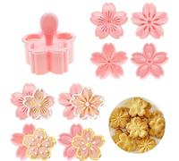 ZOOMPIL Sakura Cookie Mold, Moldes Galletas Flores de cerezo, DIY Floral Mooncake Mold fondant herramienta para hornear pasteles, magdalenas, galletas, galletas y pasteles (4 Estilos)