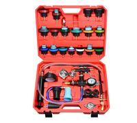 Zoomtools Kit de Probador de Presión de Radiador Universal 32 Piezas, Sistema de Enfriamiento por Vacío y Kit de Recarga de Refrigerante, Herramienta de Detección de Fugas para Tanque de Agua de Coche