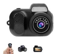 Zoomu Mini Camera Keychain, 1080p HD Nostalgic Retro Keychain Cameras, 0.96in HD Screen, Automatic Loop Recording, 32/64/128 TF Memory Card, for Photo Video Travel Study Recording (No Memory Card)