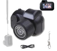 Zoomu Mini Camera Keychain, 1080p Small Nostalgia Retro Digital Camera with 8 Filters, with Led Flash Light and HD Screen for Travel Study Recording (NO Card)
