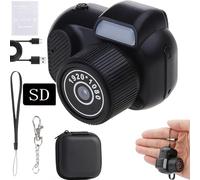 Zoomu Mini Camera Keychain, Mini Keychain Camera, 1080p HD Nostalgic Retro Keychain Cameras with SD Card, USB Charging, Perfect for Capturing Everyday Memories，Suitable Record Lovers (16G)