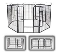 zoomundo Parque Perros Jaula Plegable Mascotas para Animales Entrenamiento Puerta Recinto Gatos 8 Vallas - XL