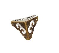 ZOOMVIBE YEJIANGHUA Protector de Cubierta de Muebles Antiguos, Caja de Madera, Protector de Borde de joyería, patrón de Cobre Antiguo, herrajes artesanales tallados Natural(XY3030Bx10pcs)