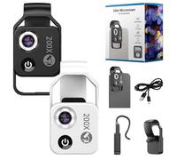 Zoomzip, Zoomzip,Nanozoom 2025 New 200X Magnification Lens with Cpl Lens/LED Light, Portable Pocket Digital Microscope, Phone Camera Attachments, Stable & Clear (White+Black)
