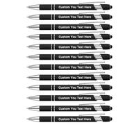Zoonnis 24 Piezas Bolígrafos Personalizados con Puntas de lápiz para los Negocios Bolígrafo Grabado Personalizado a Granel con el Nombre de Texto Personalizado Bolígrafo con Tinta Negro