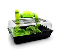 ZooPaul Jaula para roedores para hámsters y ratones con accesorios, color negro y verde