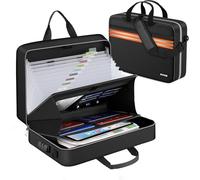 ZOOPIP Organizador de archivos de acordeón con cerradura, bolsa organizadora de documentos ignífuga con correa para el hombro, carpeta expandible grande de 13 bolsillos, almacenamiento seguro portátil