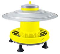 Zootec Comedero Gallinas 9 kg con Impermeable Parasol de Chapa galvanizada, para Pollos, Patos, Gansos, con antidesperdicio, automático, tolva, para Colgar, de plástico, para Exterior/Interior