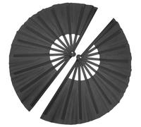 ZOOWMRALK Abanico de mano plegable, 2 piezas abanicos Tai Chi hueso negro, plástico liviano, for danza, presentaciones escénicas, fiestas y decoración bodas