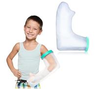 ZOPJUMA Protector Escayola Brazo Largo niño, Piscina - Funda Impermeable de Silicona Suave Comoda para Cubrir Vendajes, Yeso, Heridas, Quemaduras - Bolsa Hermetica Reutilizable