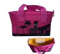 Zopoee Bolsas de la compra reutilizables | de transporte plegable versátil, isotérmica aislada para alimentos, para cerveza, bebidas, ensaladas, picnic, viajes, escuela, excursiones, Rosa