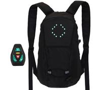Zopoee Mochila LED Intermitente | Mochila Reflectante Bicicleta Mochila Reflectante Con Control Remoto De Luz 15L Paquete De Bicicleta De Viaje Impermeable