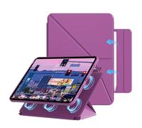 ZOPSGYU Funda para iPad Air de 11 pulgadas (2025 M3/2024 M2) y 10,9 pulgadas Air 5/4 2022-2020 con soporte para bolígrafo, soporte multiángulo, auto guardia/dormir, parte trasera transparente, imanes
