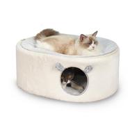 Zoratoo Casa para Gatos no Plegable con Marco de Metal Robusto, Cama para Gatos de Dos Capas con Cubierta esponjosa extraíble para Gatos de Interior, Gatitos y Cachorros (casa Cerrada para Gatos)