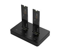 Zoravson - Adaptador de caja SSD M.2 NVME doble, USB 3.1 Gen 2 10 Gbps, adaptadores y carcasas para disco duro externo de aluminio para 2230 2242 2260 2280 para sistema Win/OSX/Linux