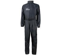 Zorax Impermeable y resistente al viento para motocicleta, traje de lluvia para hombre, impermeable, bolsa de transporte, rayas reflectantes, Negro, XXL