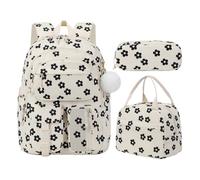 ZoraYorce 3pcs College School Rucksack mit Lunchbox und Bleistiftkoffer Kawaii Rucksack Schulbuchbag Set für Jugendliche Schüler Schüler Schüler, Estilo5, 17.32x12.2x7.09inch, Informal