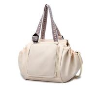 ZoraYorce Bolsa de maternidad de nailon, correa ajustable para el hombro, bolsa de pañales portátil con compartimentos, gran capacidad para mamá, escapadas de fin de semana, Blanco