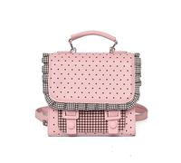 ZoraYorce Bolso de mano con estampado de lunares con estampado de lunares para mujer, diseño de patchwork, con volantes, Rosa., 14.96x3.94x11.81Zoll