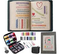 ZoraYorce Bordado de Stitch Book para principiantes, kit de bordado para principiantes, libro de bordado para bordar, libro de bordado portátil con instrucciones paso a paso para 106 puntadas