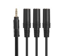 ZoraYorce Cable divisor portátil de 32 cm y 3,5 mm con conector estéreo chapado en oro