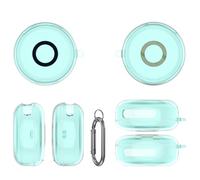 ZoraYorce Carcasa de TPU con mosquetón, resistente a los arañazos, funda protectora a prueba de golpes, compatible con auriculares Anker Soundcore Sleep A30 (verde transparente)