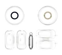 ZoraYorce Carcasa de TPU con mosquetón, resistente a los arañazos, funda protectora a prueba de golpes, compatible con auriculares Anker Soundcore Sleep A30 (transparente)