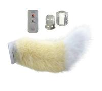 ZoraYorce Coche eléctrico teledirigido trasero universal lindo, esponjoso, cola movible, colgante para maletero de coche, accesorio de cosplay (amarillo blanco)