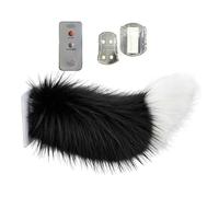 ZoraYorce Coche eléctrico teledirigido, universal, lindo, esponjoso, cola movible, colgante para maletero de coche, accesorio de cosplay (negro blanco)