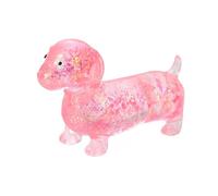 ZoraYorce Dachshund squishys, Glitter Sparkly Sausage Dog Squishys, Dogs Gel Stretch Ball, Ultra-Soft Touch Mini Rainbow Weiner Dogs