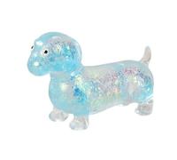 ZoraYorce Dachshund squishys, Glitter Sparkly Sausage Dog Squishys, Dogs Gel Stretch Ball, Ultra-Soft Touch Mini Rainbow Weiner Dogs