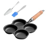 ZoraYorce Huevos de hierro fundido antiadherente de 4 tazas, sartén multifuncional para huevos fritos de gas e inducción