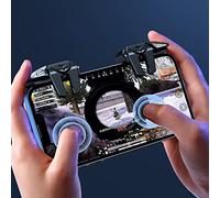 ZoraYorce Juego de 2 disparadores de juegos de 6 dedos sin latencia para PUBG Game Aim Gaming Trigger Mobile Gamepad Trigger Joystick para teléfonos Android