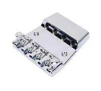 ZoraYorce Puente de bajo eléctrico de 4 cuerdas, soporte para cuerdas, aleación de zinc, bajo, puente de sillín ajustable, puente de bajo fijo, accesorios y tornillos, llave inglesa para accesorios de